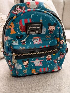 Loungefly Teal Disney Parks Mini Backpack with Character Print